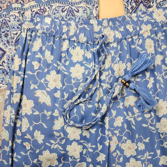 Angie Boho Flare Pants Size Medium Blue - Picture 6 of 8